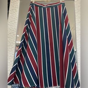 Voodoo Vixen - vertical striped a-line skirt with pockets